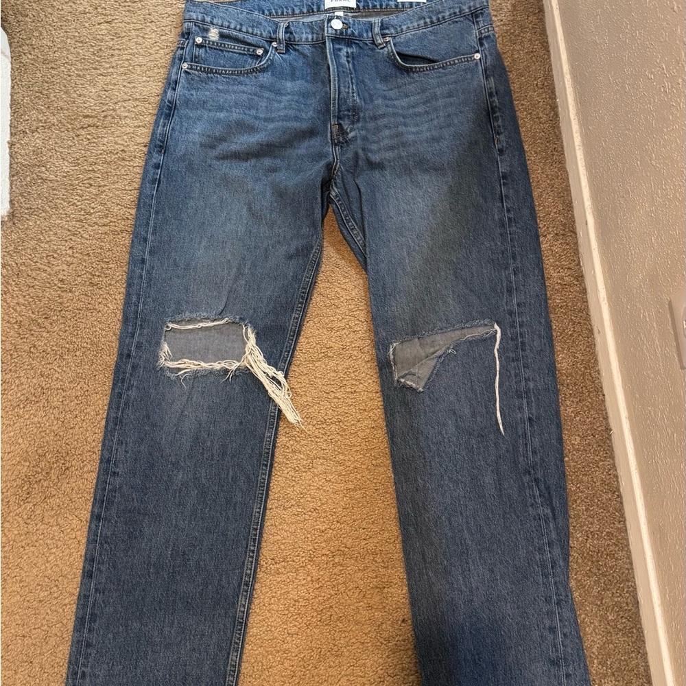 Frame Denim Men's Classic Blue Ripped Jeans